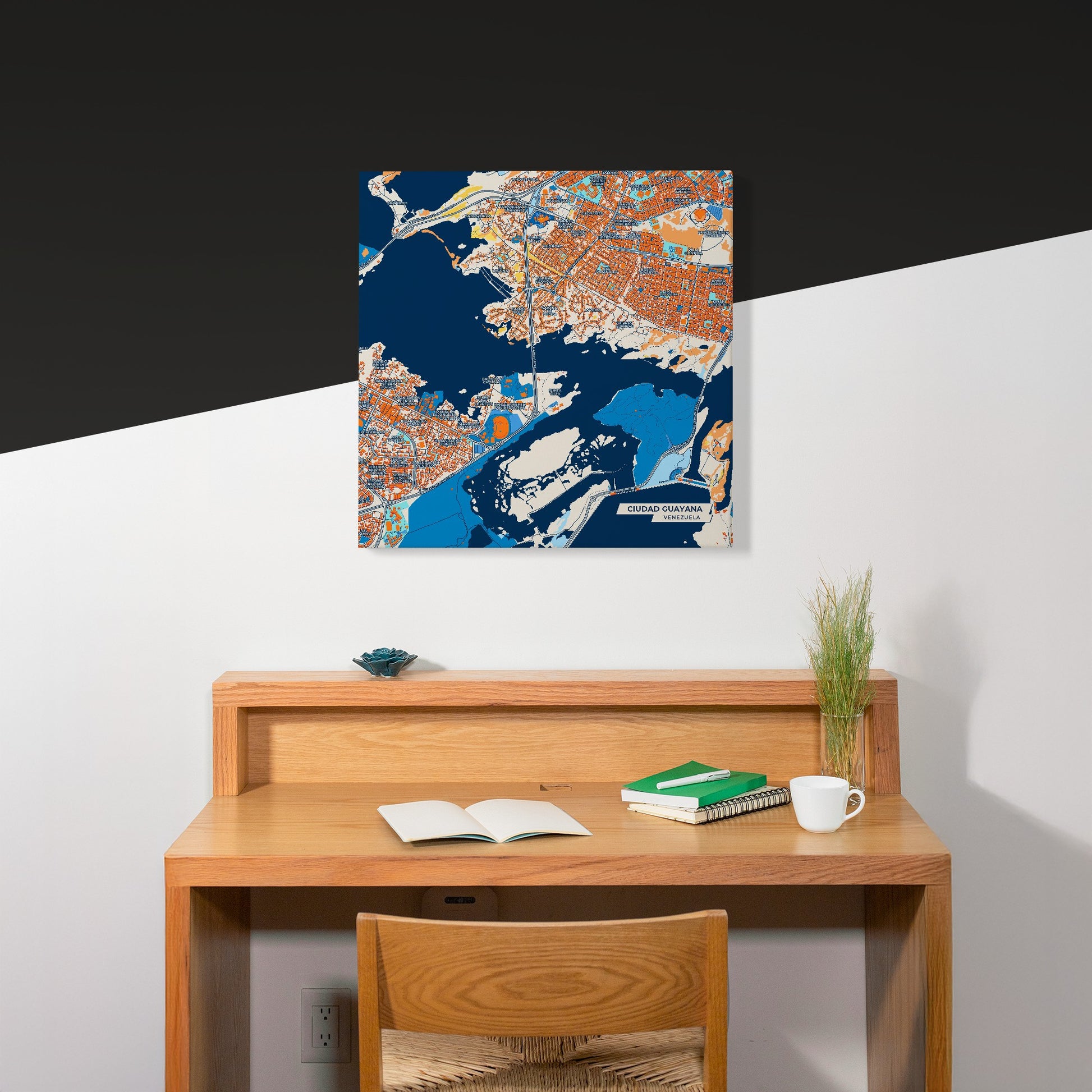 Ciudad Guayana Venezuela Colorful City Map Canvas Print Scene