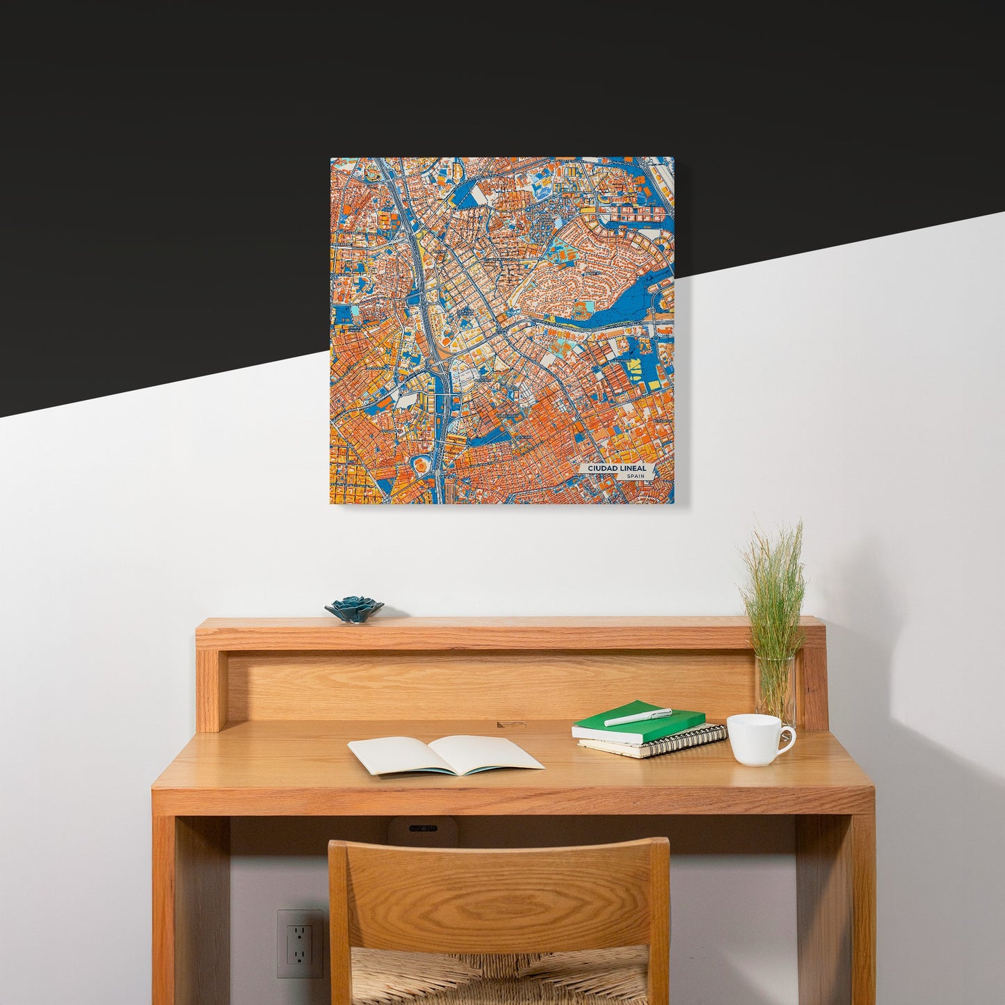Ciudad Lineal Spain Colorful City Map Canvas Print Scene