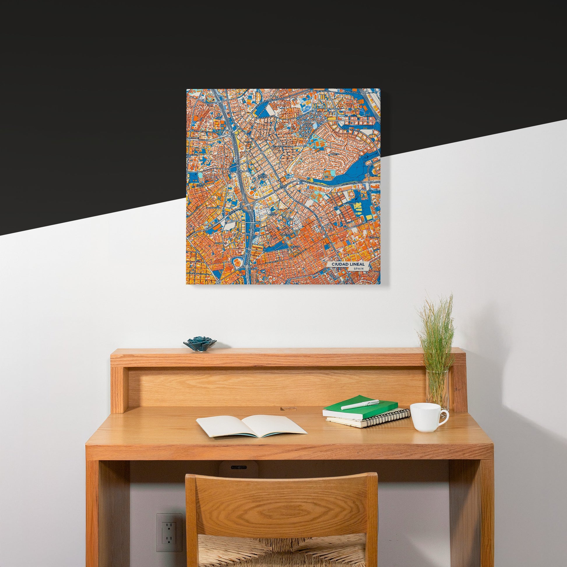 Ciudad Lineal Spain Colorful City Map Canvas Print Scene