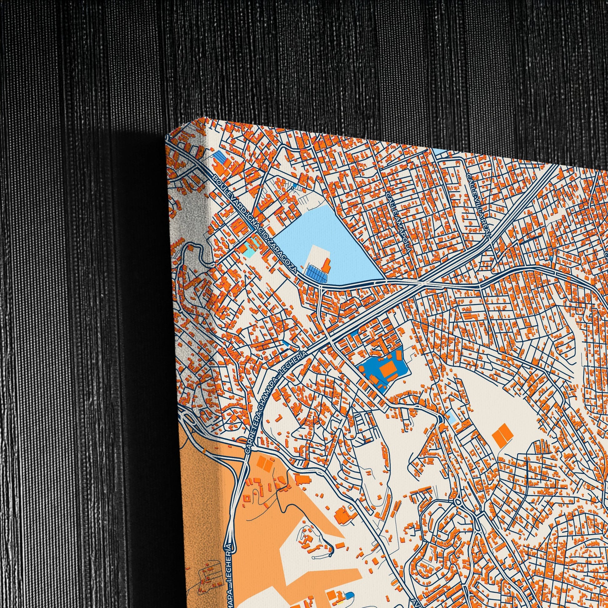 Ciudad López Mateos Mexico Colorful City Map Canvas Print Detail