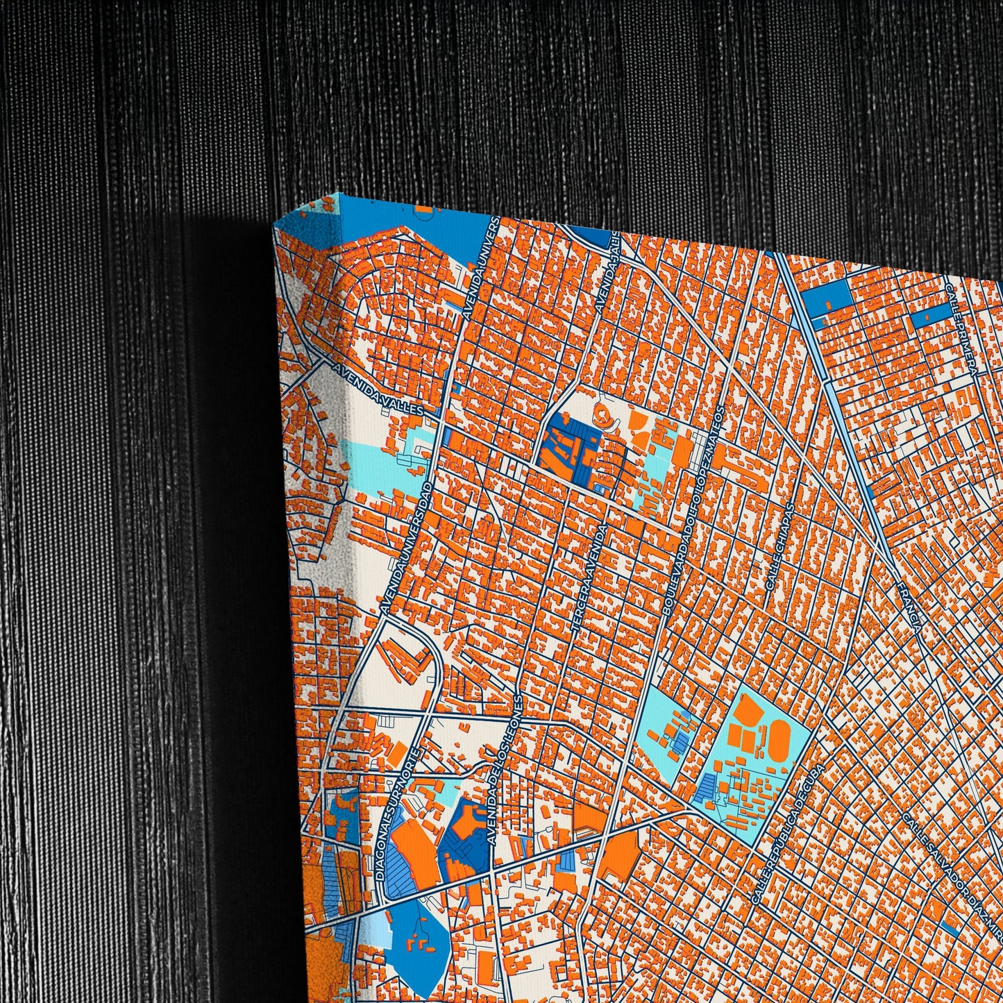 Ciudad Madero Mexico Colorful City Map Canvas Print Detail