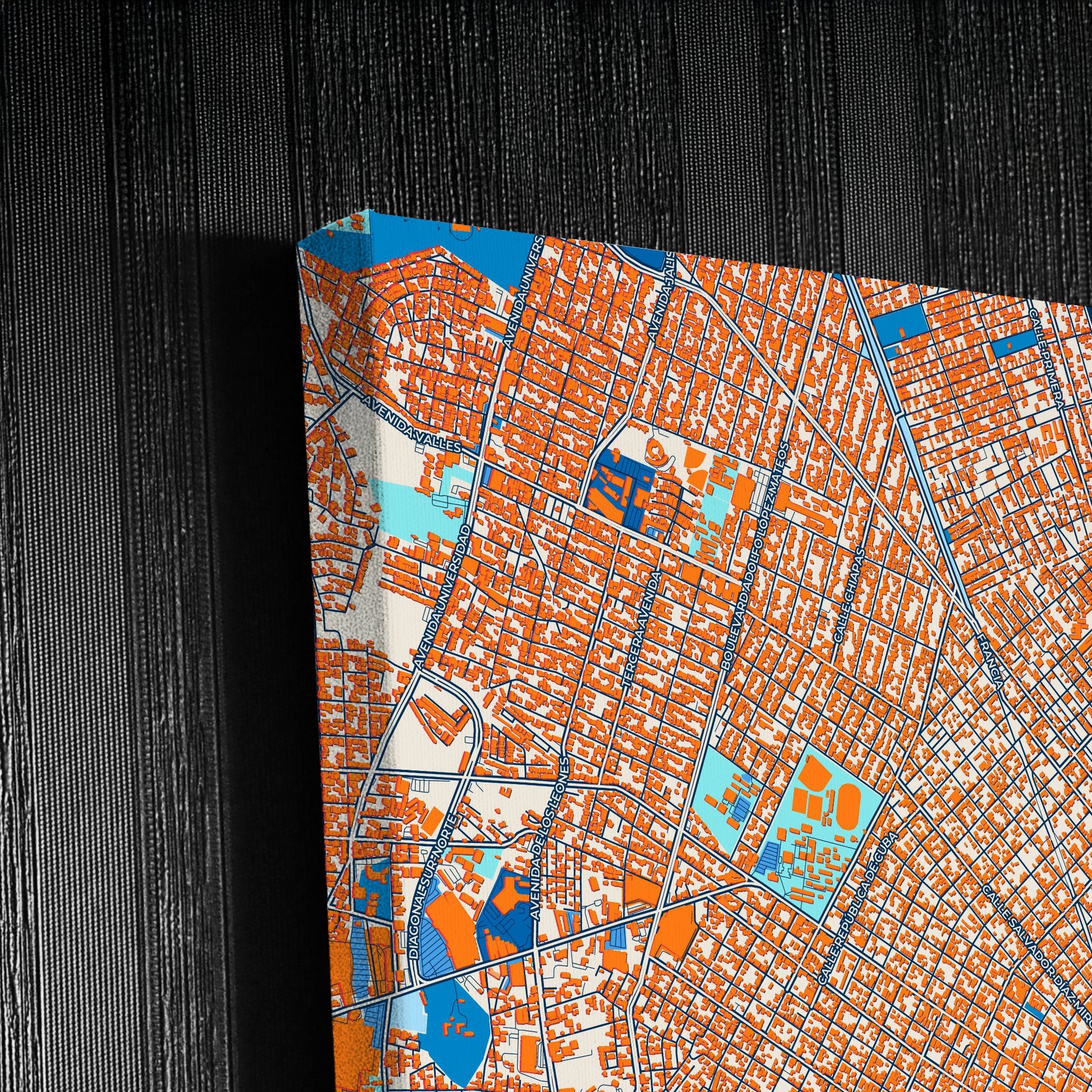 Ciudad Madero Mexico Colorful City Map Canvas Print Detail