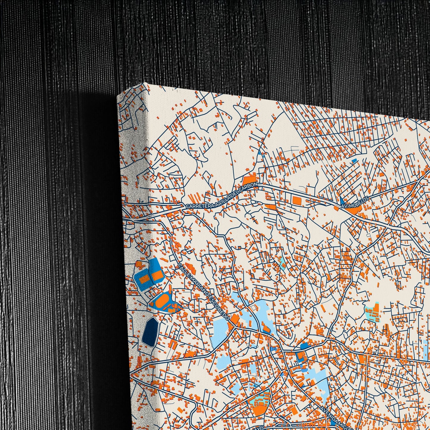 Ciudad Nicolás Romero Mexico Colorful City Map Canvas Print Detail