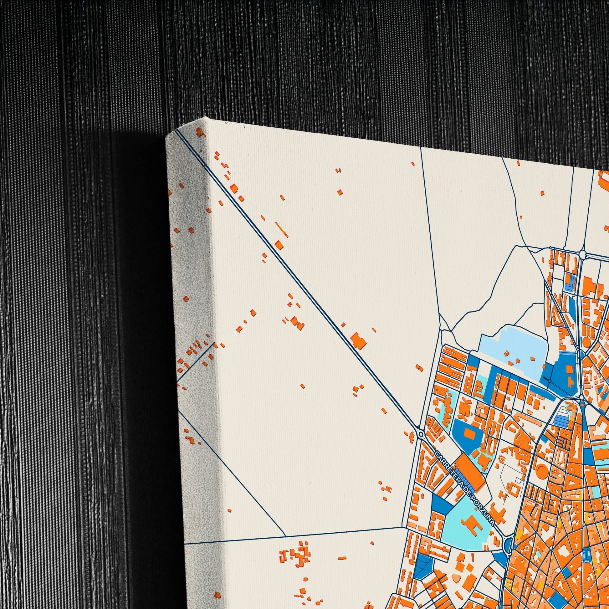 Ciudad Real Spain Colorful City Map Canvas Print Detail