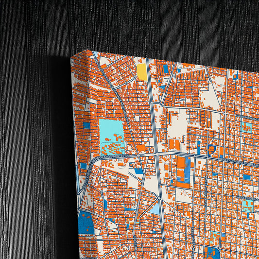 Ciudad Victoria Mexico Colorful City Map Canvas Print Detail