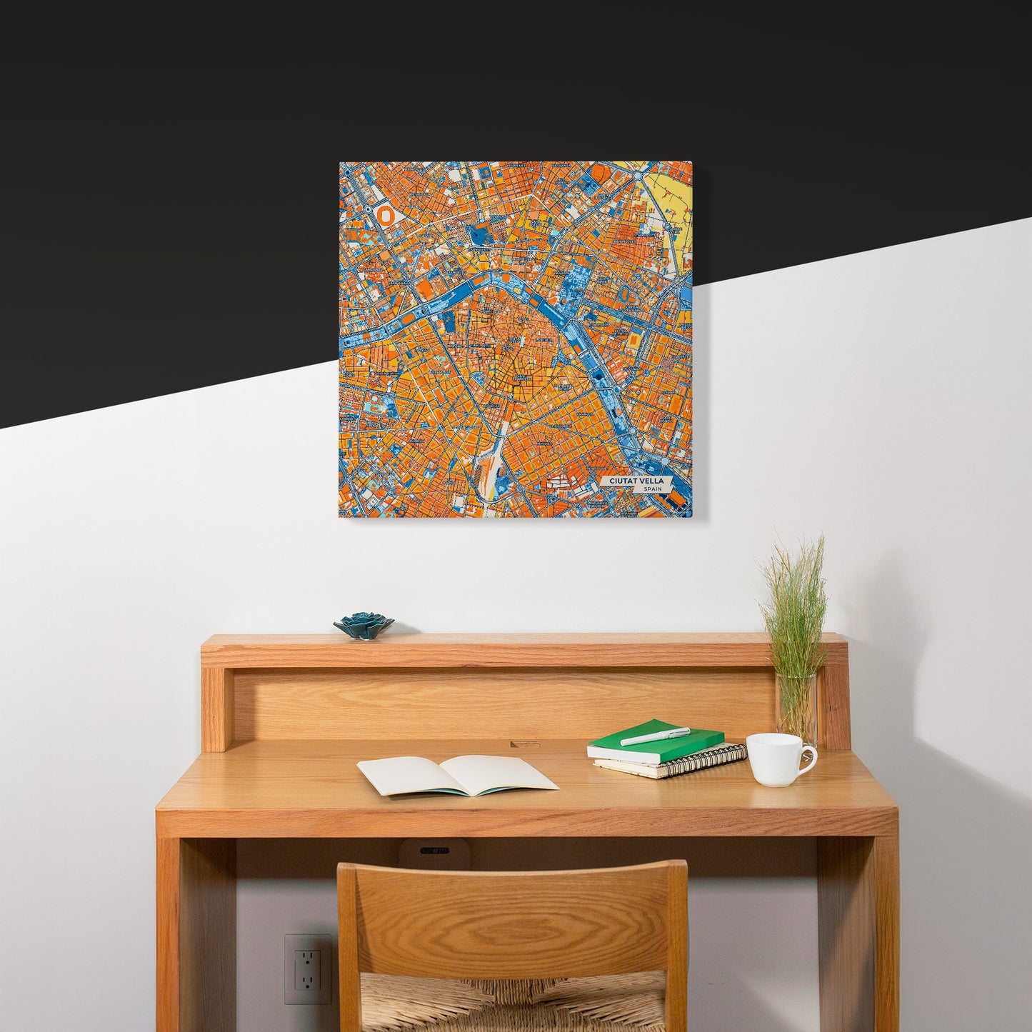 Ciutat Vella Spain Colorful City Map Canvas Print Scene