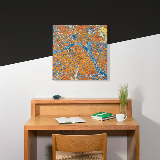 Ciutat Vella Spain Colorful City Map Canvas Print Scene