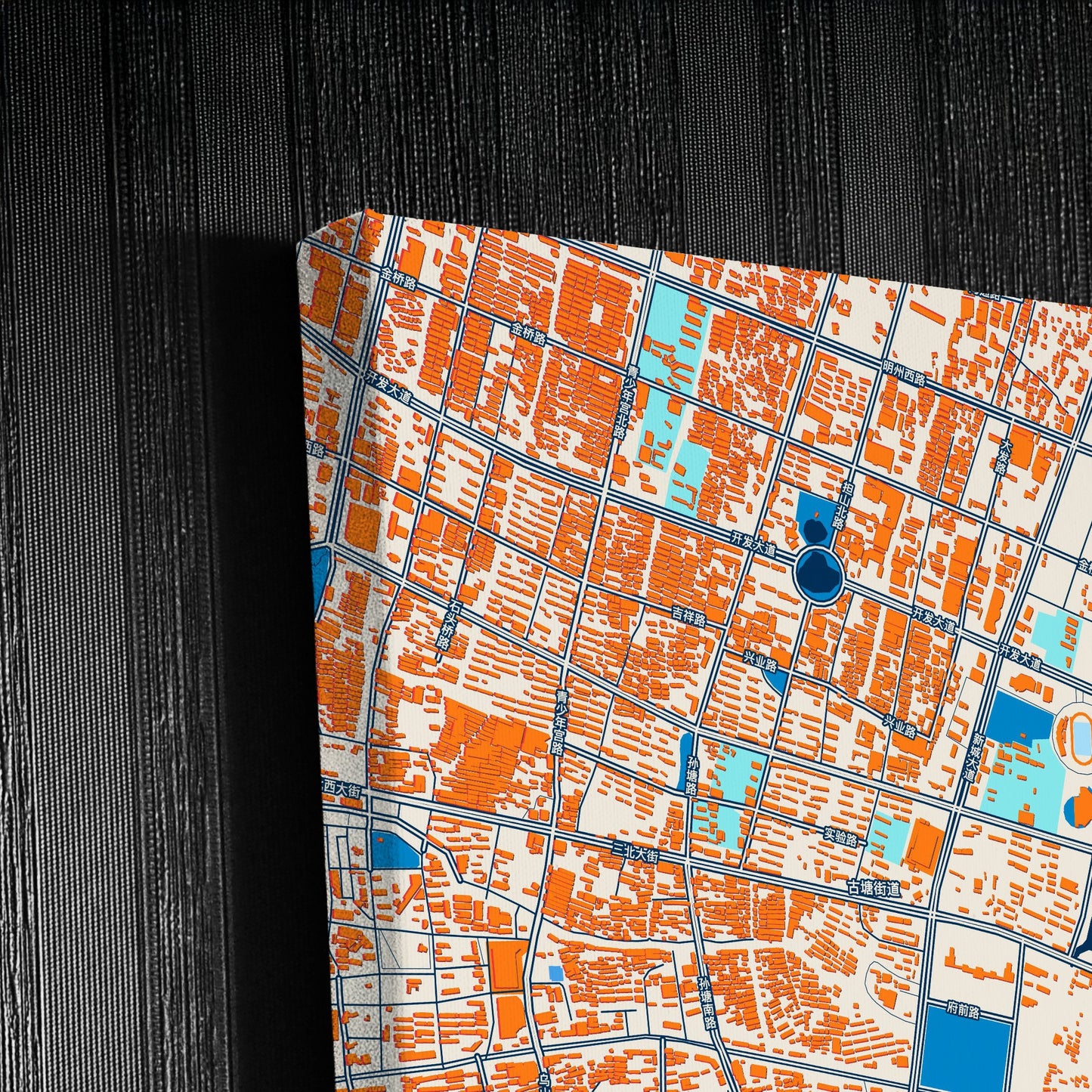 Cixi China Colorful City Map Canvas Print Detail