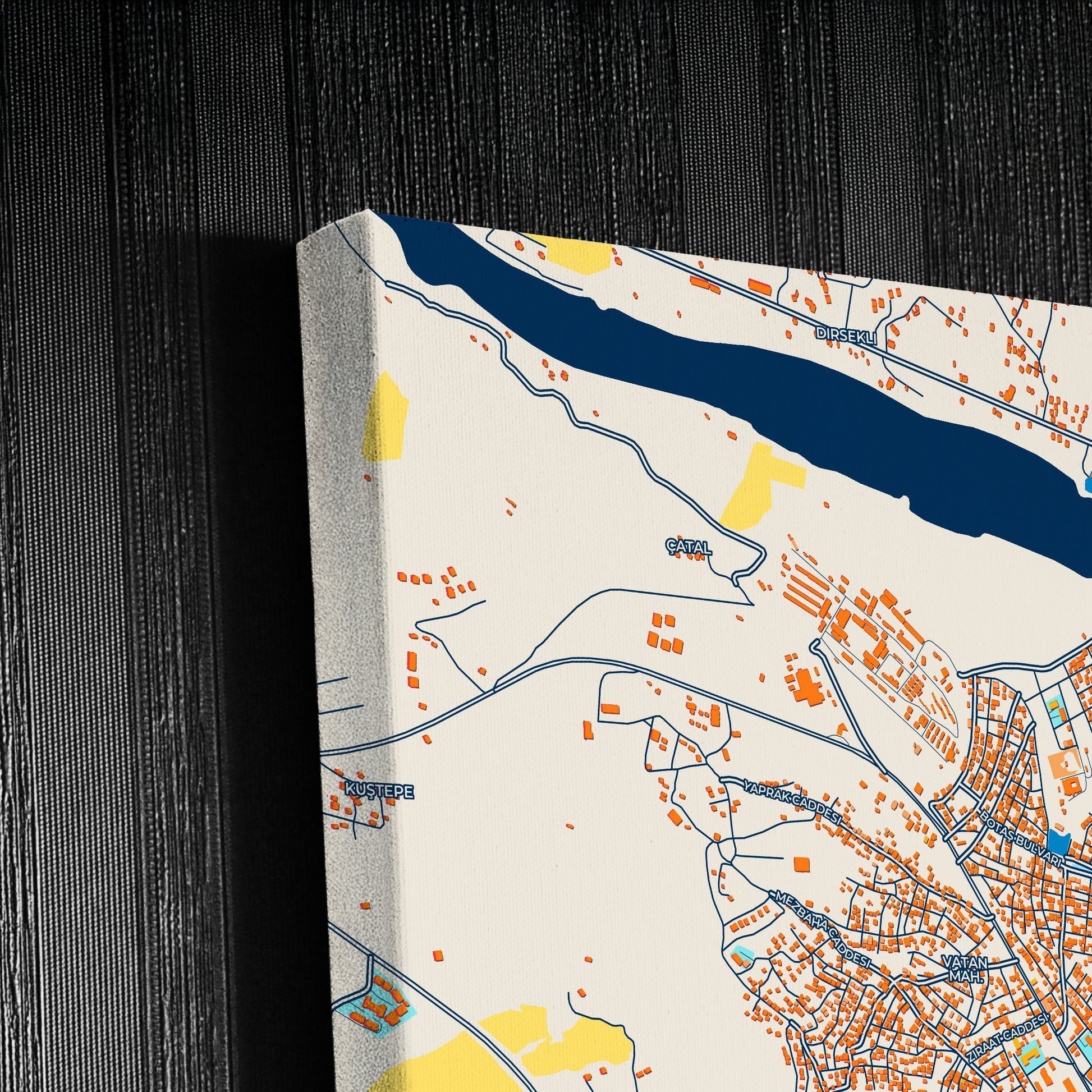 Ci̇zre Turkey Colorful City Map Canvas Print Detail