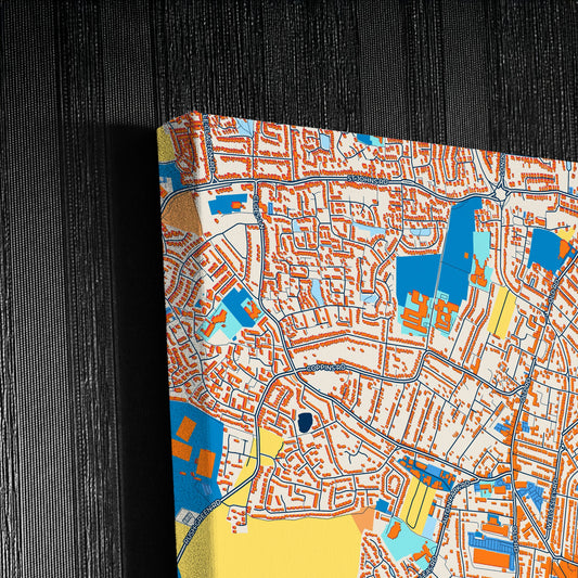 Clacton-On-Sea England Colorful City Map Canvas Print Detail