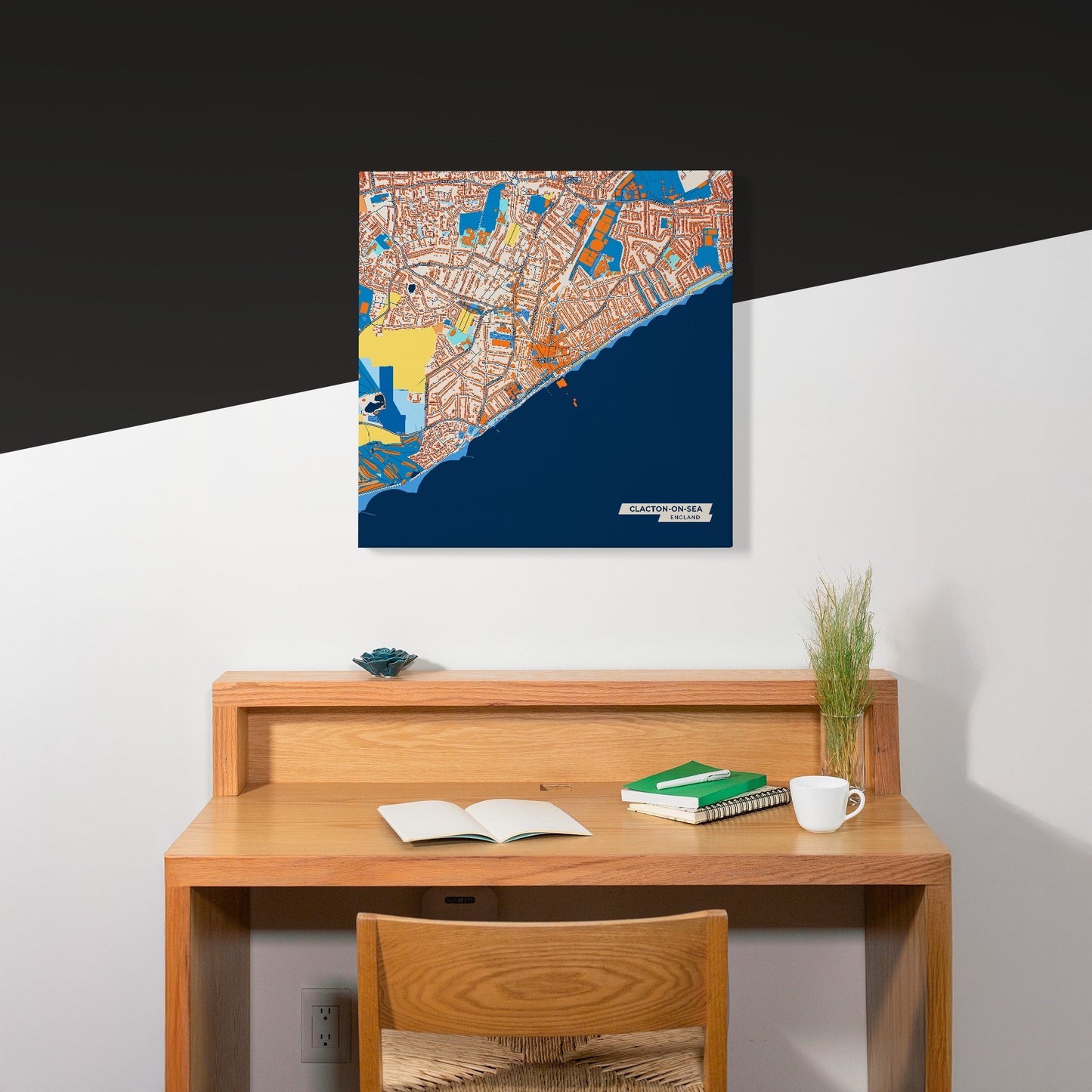 Clacton-On-Sea England Colorful City Map Canvas Print Scene