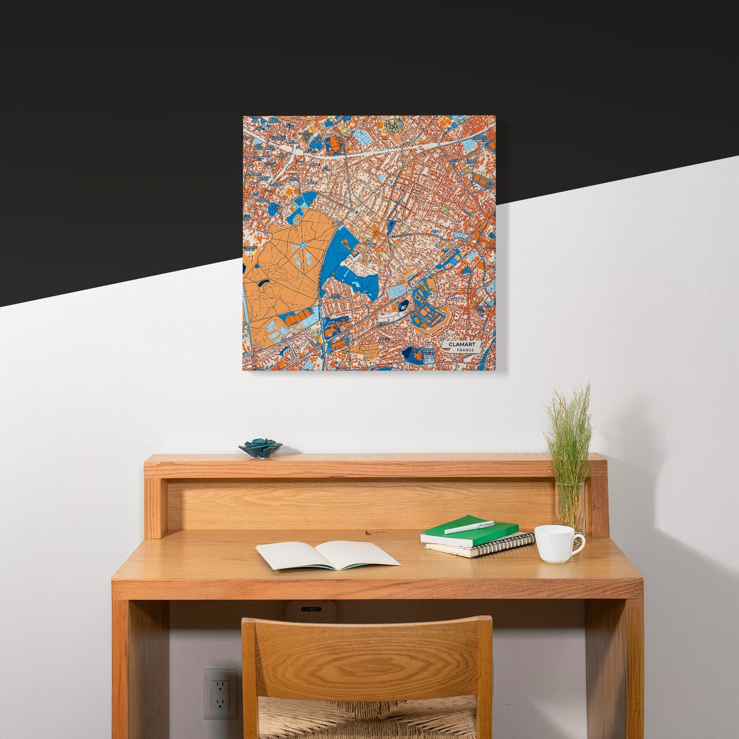 Clamart France Colorful City Map Canvas Print Scene