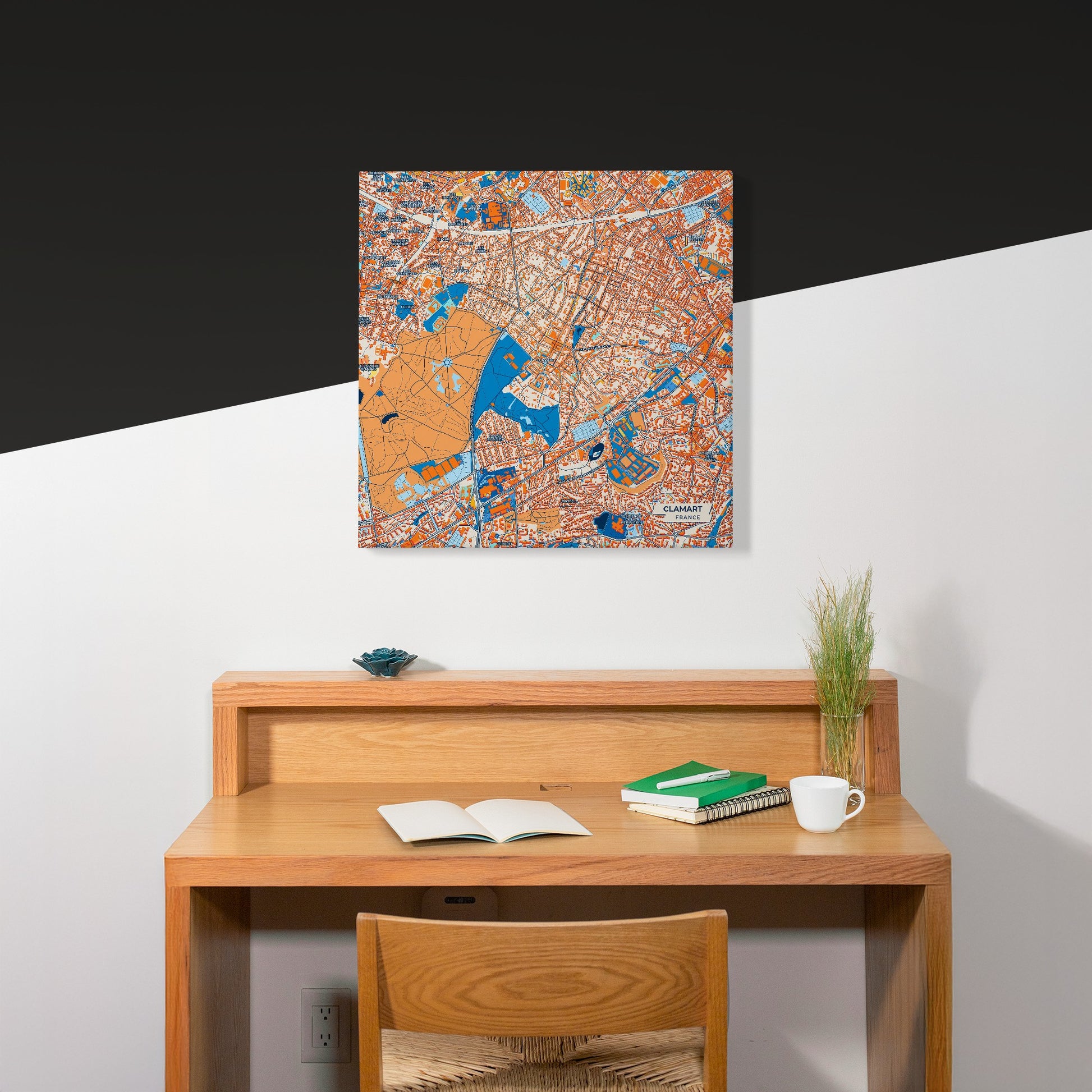 Clamart France Colorful City Map Canvas Print Scene