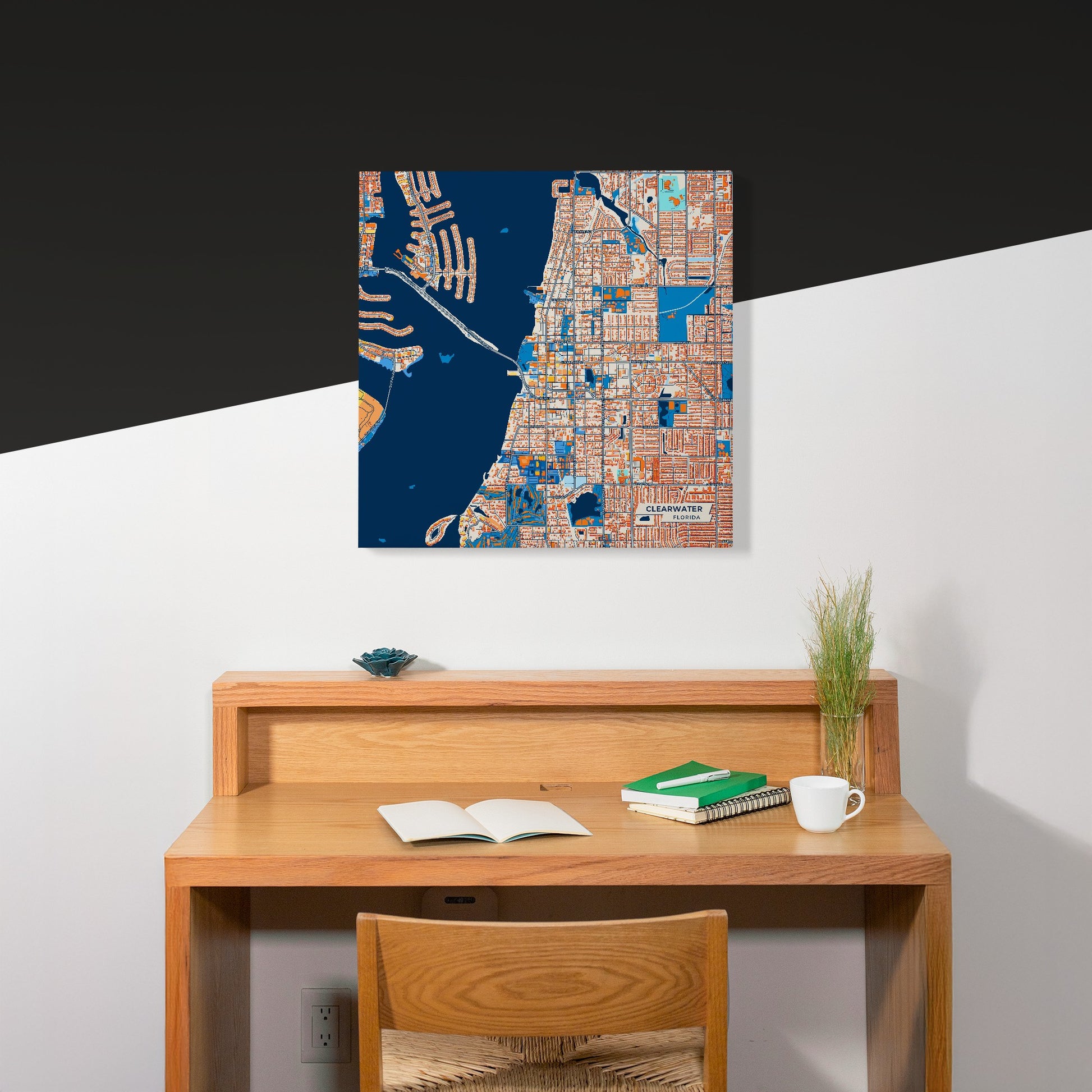 Clearwater Florida Colorful City Map Canvas Print Scene