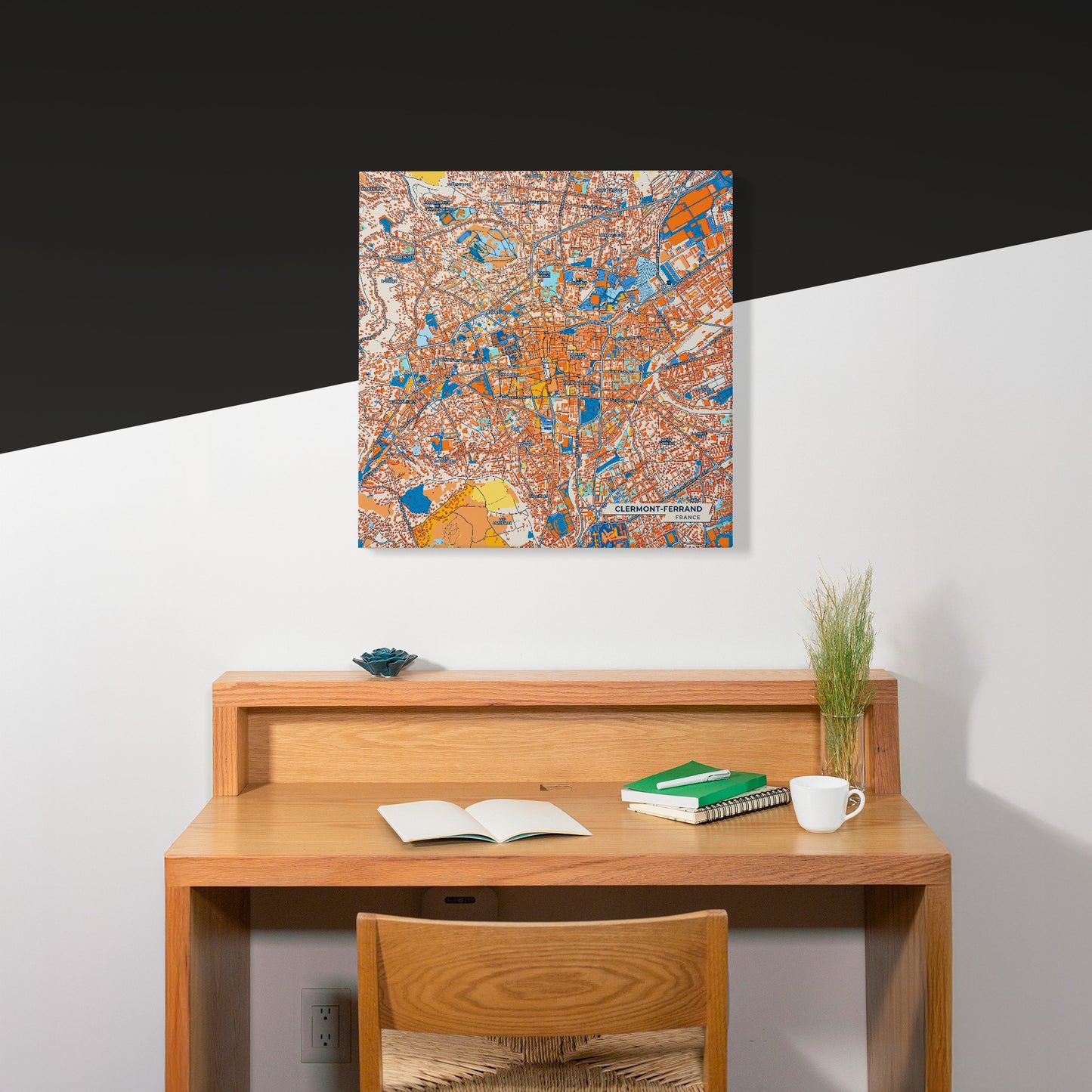 Clermont-Ferrand France Colorful City Map Canvas Print Scene