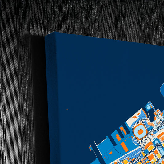 Cleveland Ohio Colorful City Map Canvas Print Detail