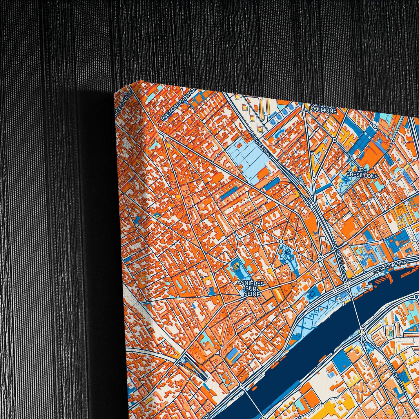 Clichy France Colorful City Map Canvas Print Detail