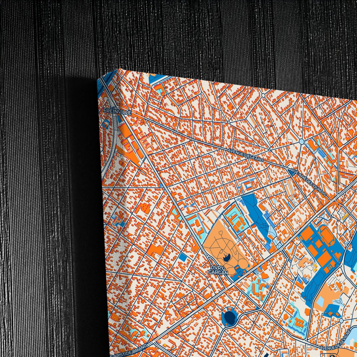 Clichy-Sous-Bois France Colorful City Map Canvas Print Detail