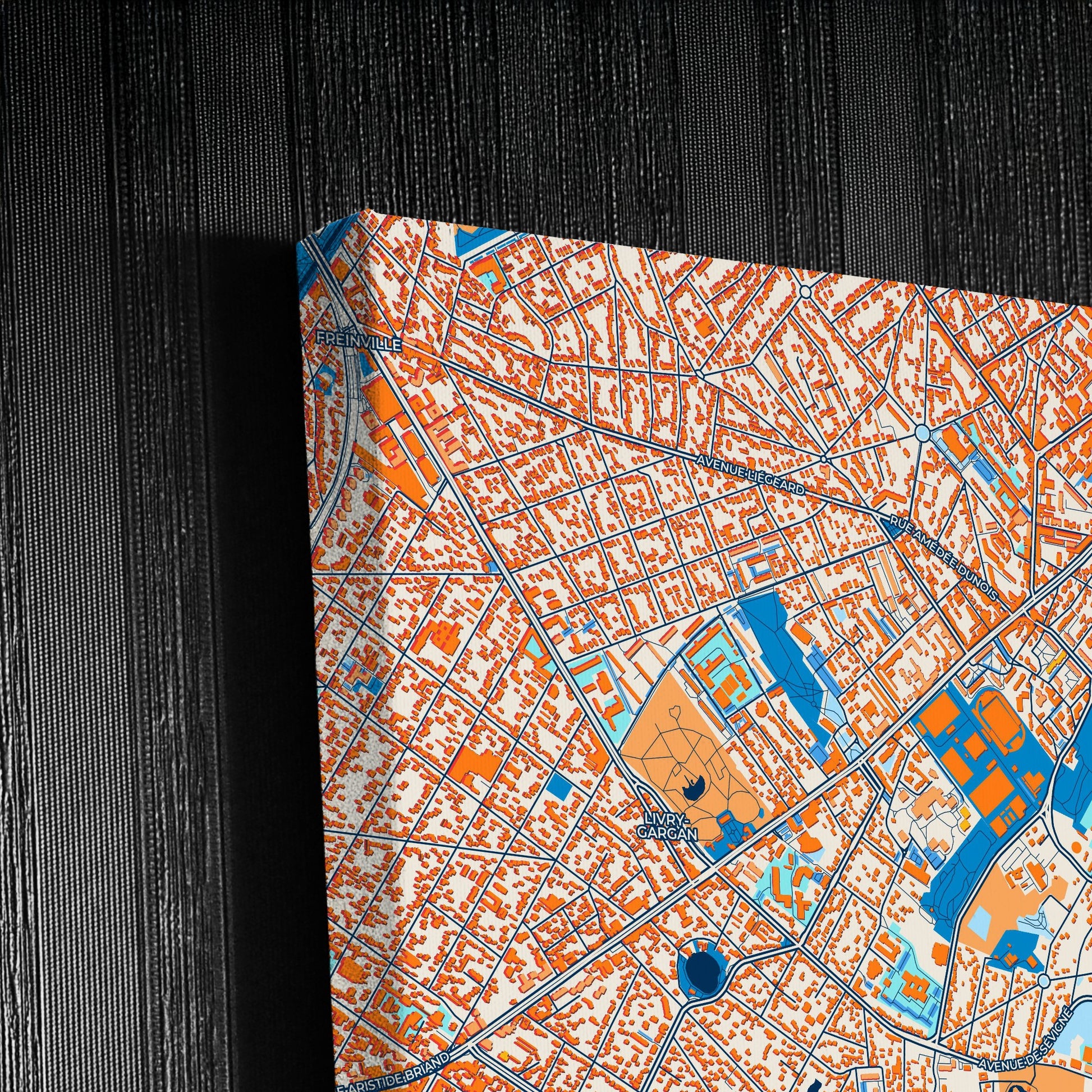 Clichy-Sous-Bois France Colorful City Map Canvas Print Detail