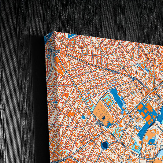 Clichy-Sous-Bois France Colorful City Map Canvas Print Detail