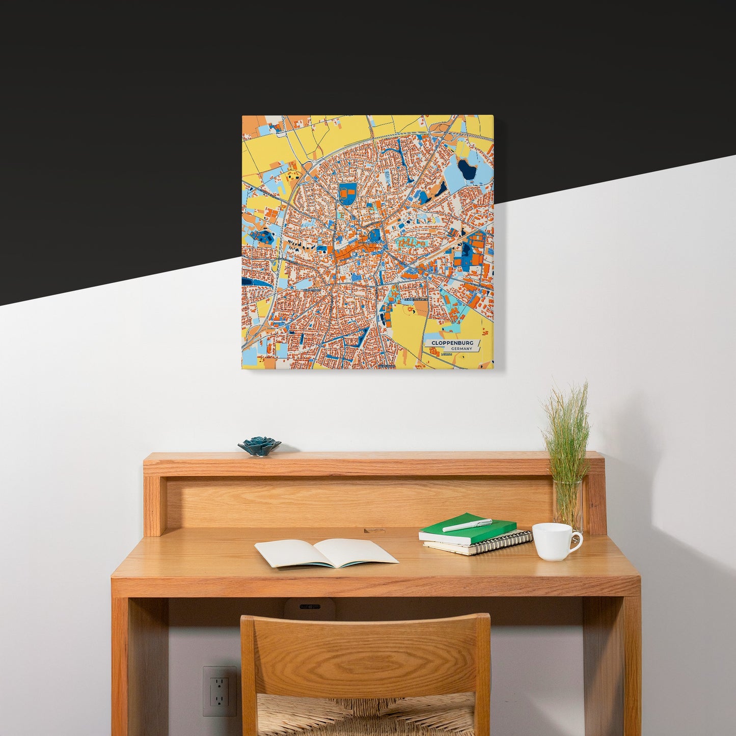 Cloppenburg Germany Colorful City Map Canvas Print Scene