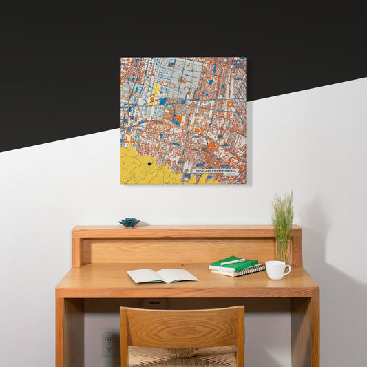 Coacalco De Berriozábal Mexico Colorful City Map Canvas Print Scene