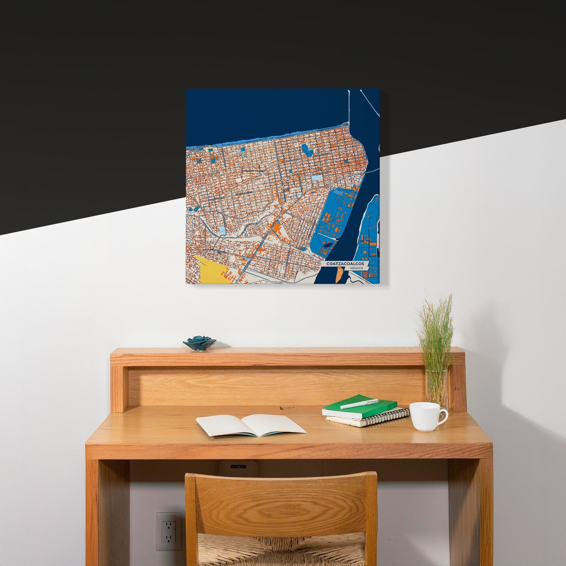 Coatzacoalcos Mexico Colorful City Map Canvas Print Scene