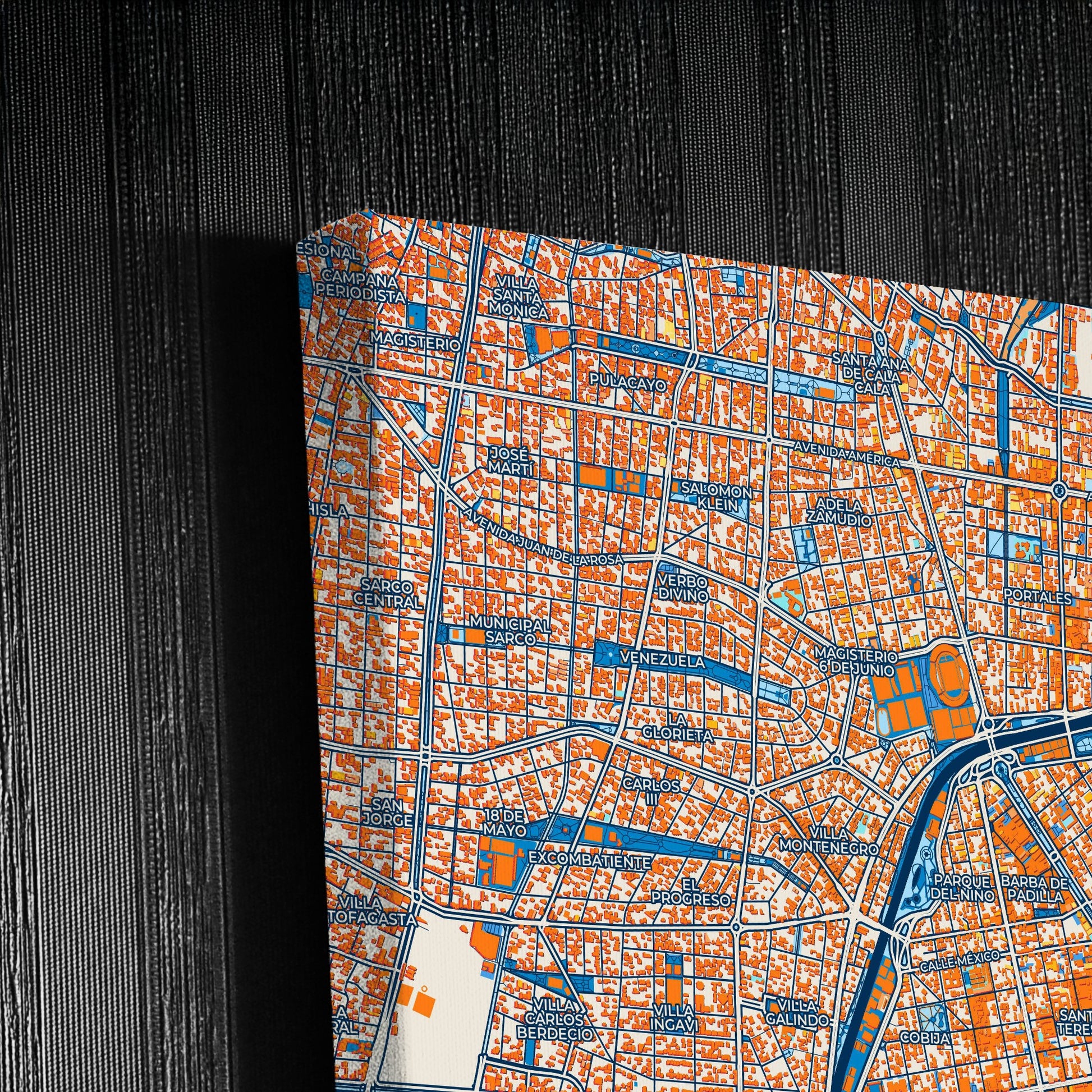 Cochabamba Bolivia Colorful City Map Canvas Print Detail