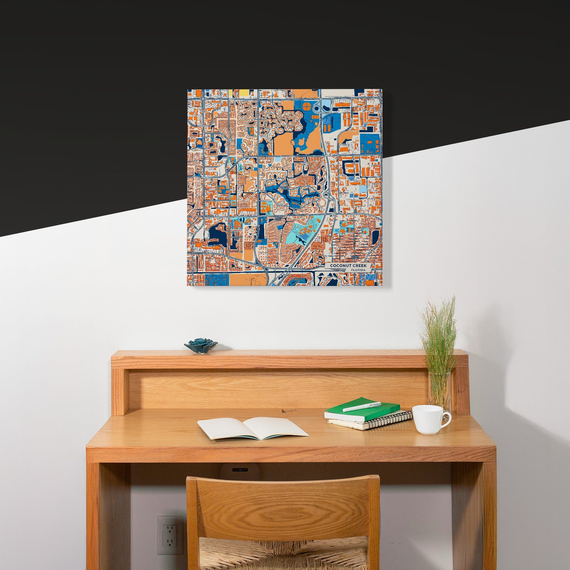 Coconut Creek Florida Colorful City Map Canvas Print Scene