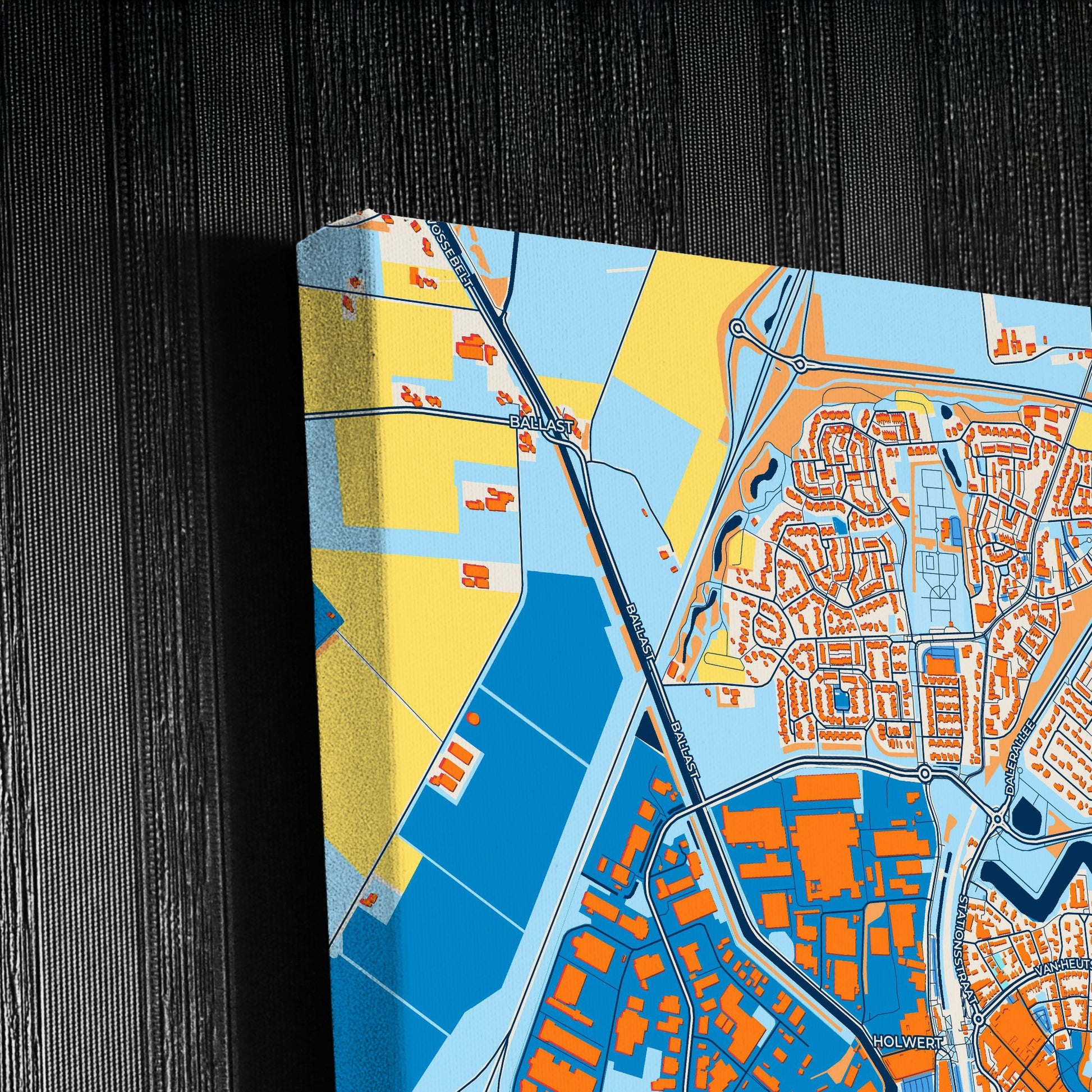 Coevorden Netherlands Colorful City Map Canvas Print Detail