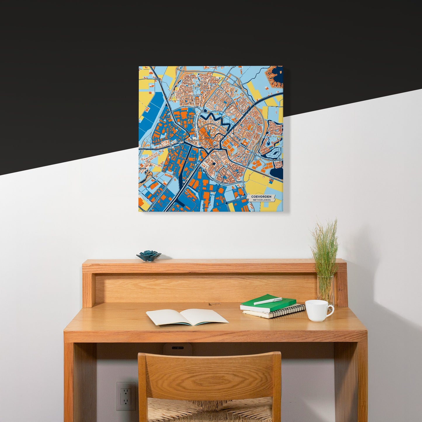 Coevorden Netherlands Colorful City Map Canvas Print Scene