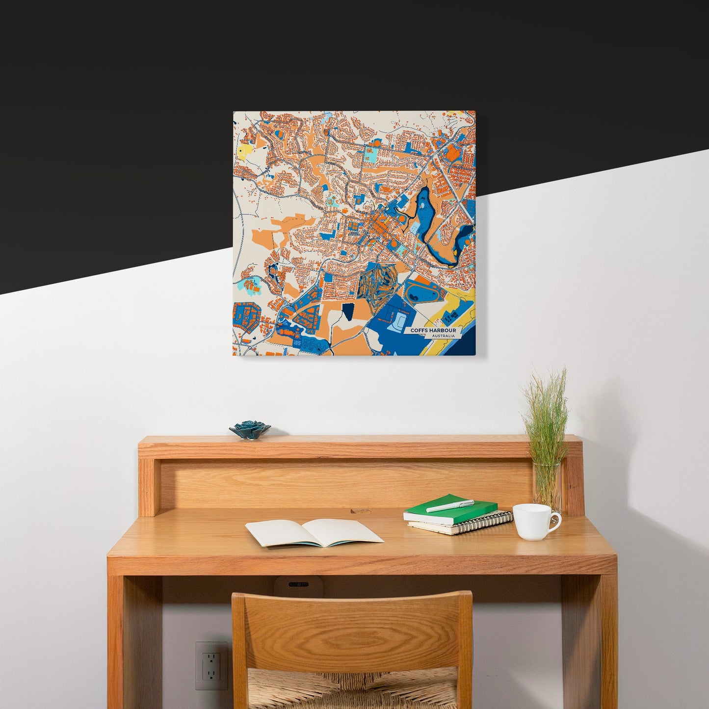 Coffs Harbour Australia Colorful City Map Canvas Print Scene