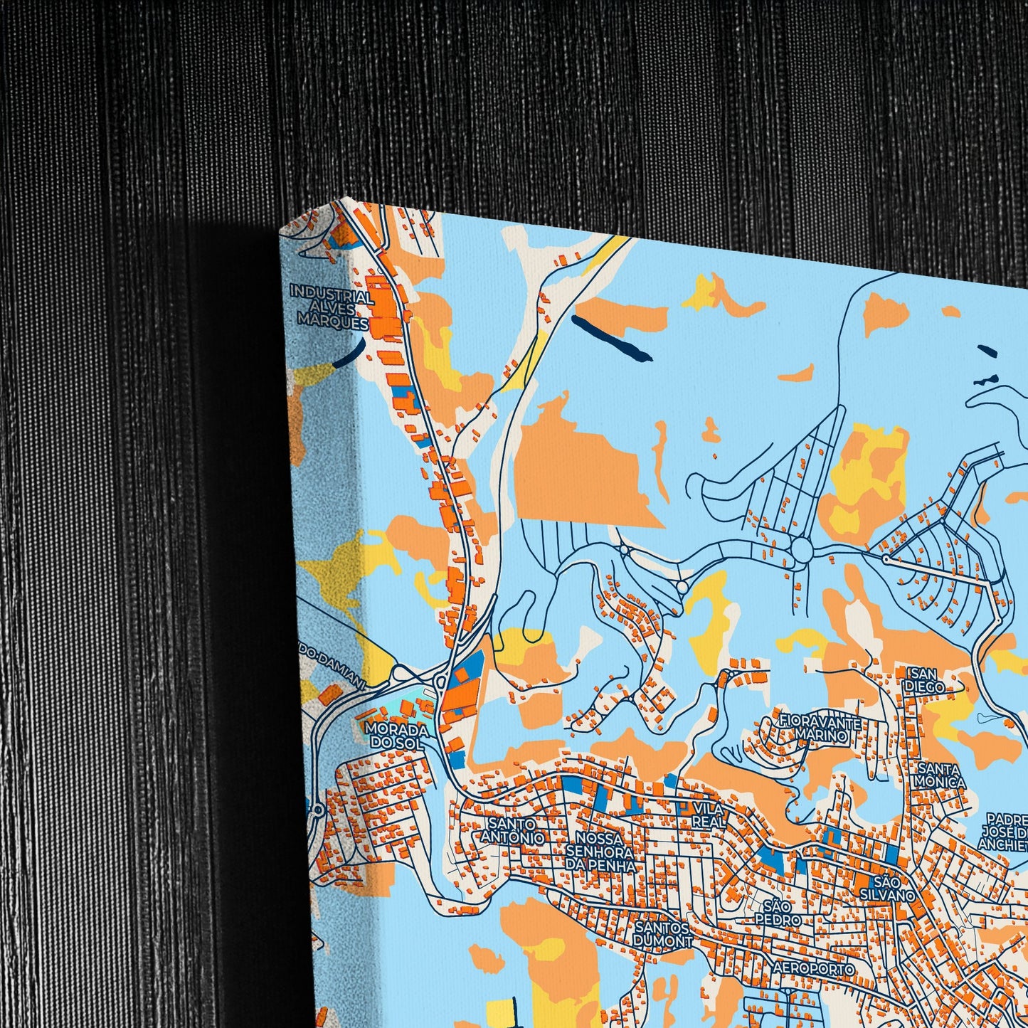 Colatina Brazil Colorful City Map Canvas Print Detail