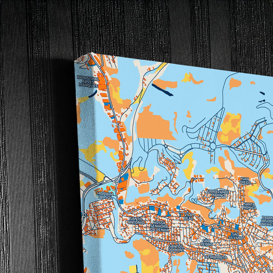 Colatina Brazil Colorful City Map Canvas Print Detail