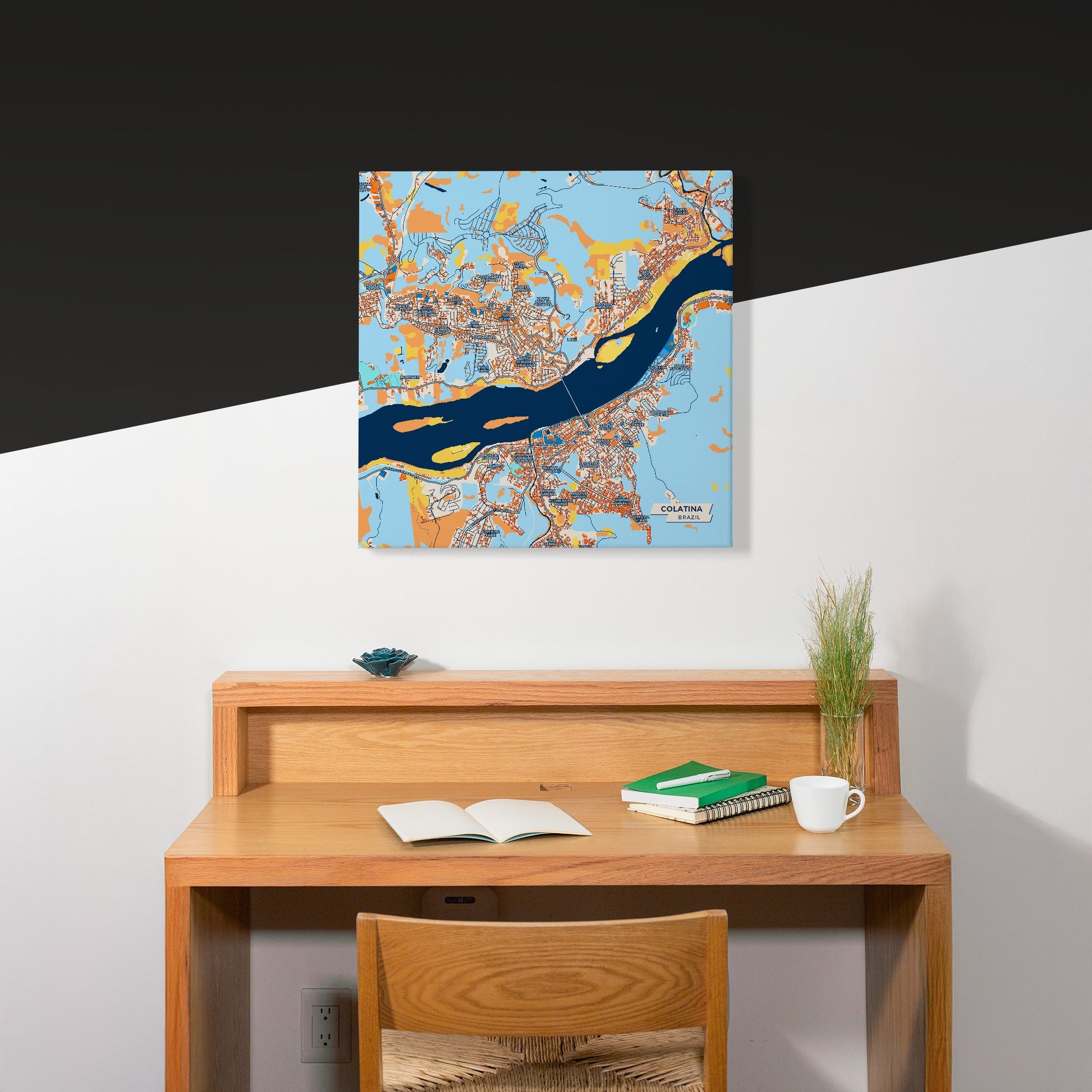 Colatina Brazil Colorful City Map Canvas Print Scene