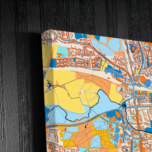 Colchester England Colorful City Map Canvas Print Detail