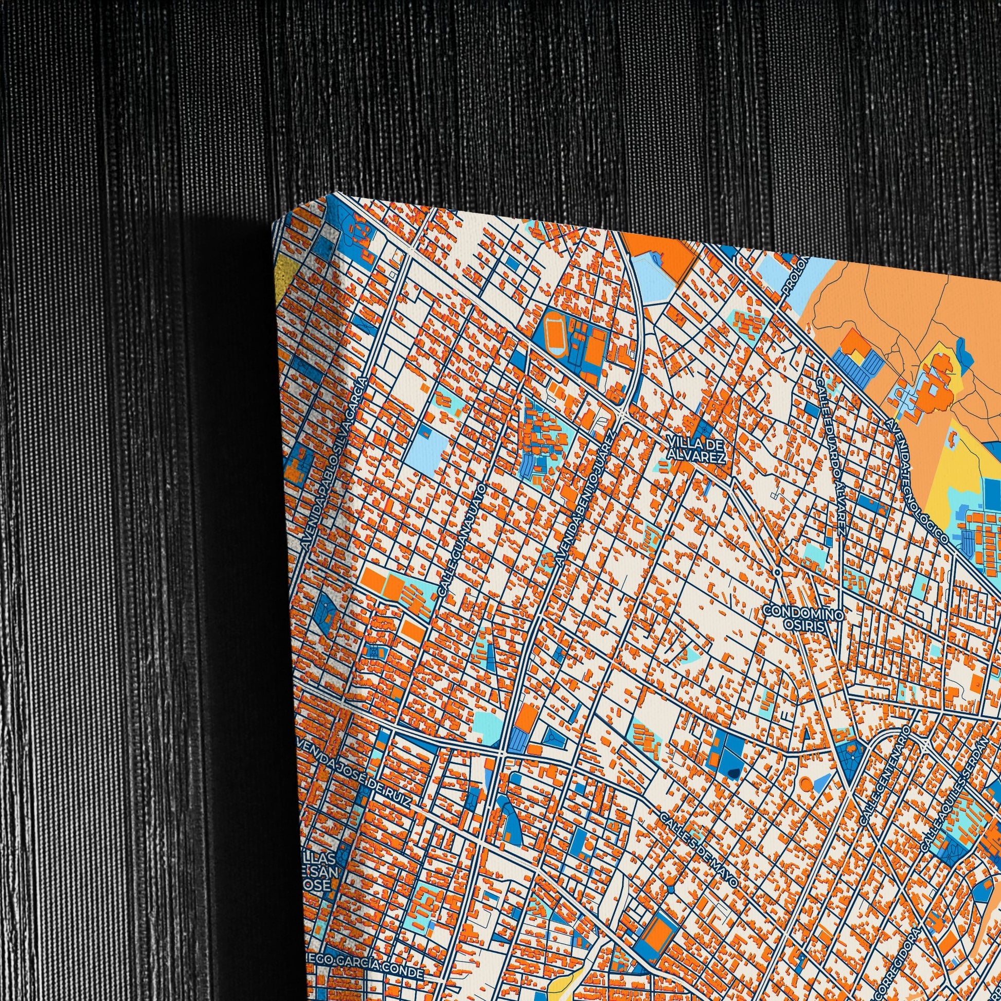 Colima Mexico Colorful City Map Canvas Print Detail