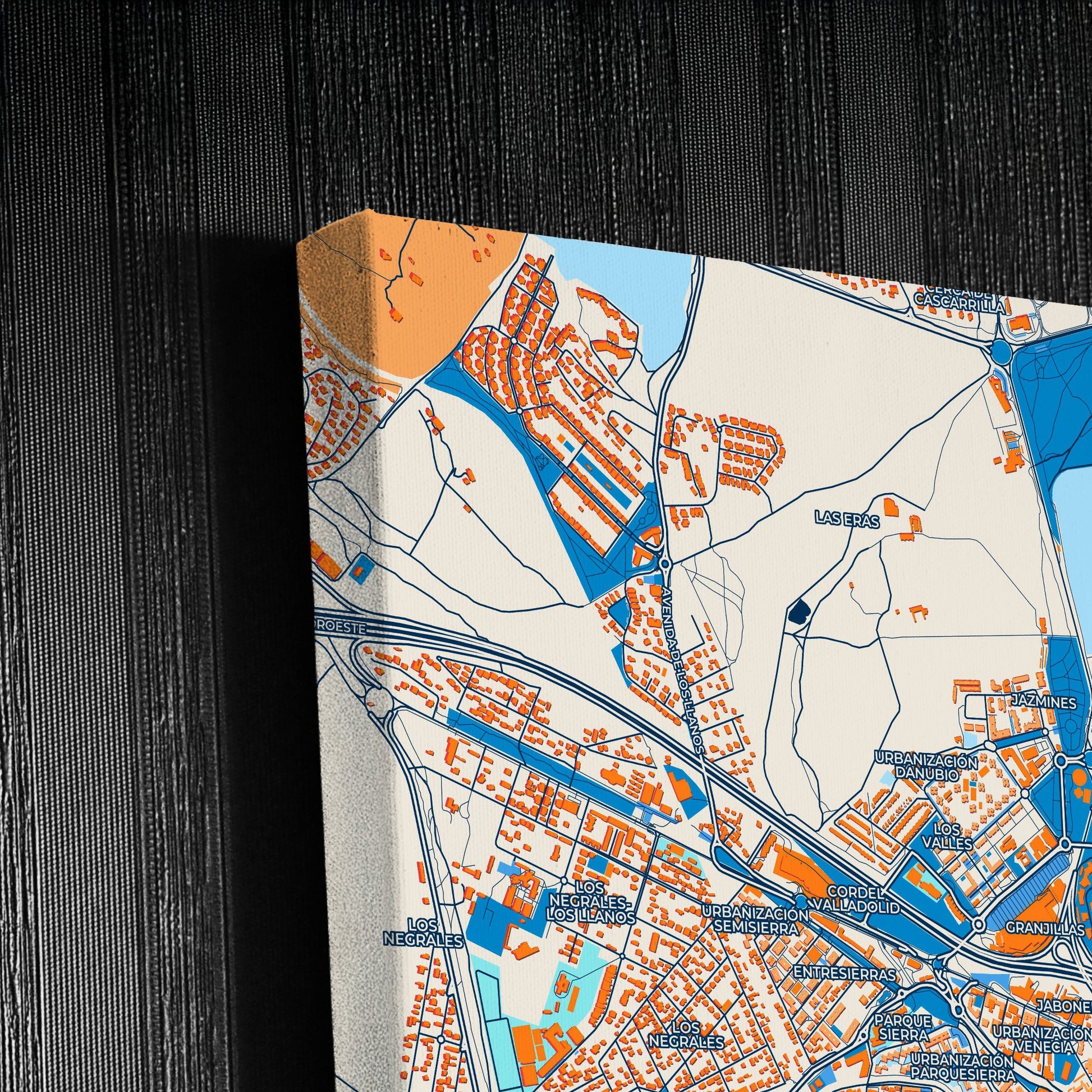 Collado-Villalba Spain Colorful City Map Canvas Print Detail