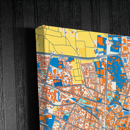 Colmar France Colorful City Map Canvas Print Detail