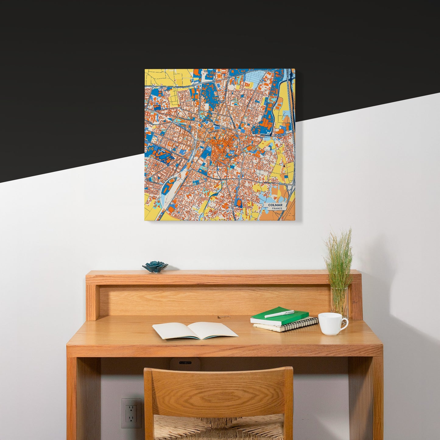 Colmar France Colorful City Map Canvas Print Scene