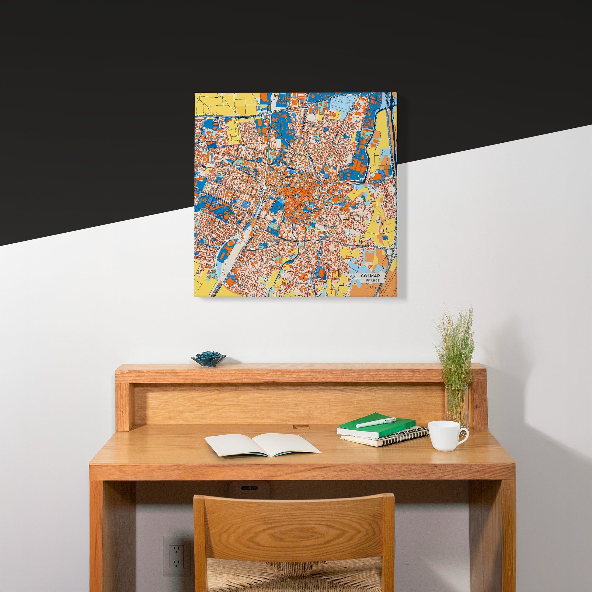 Colmar France Colorful City Map Canvas Print Scene