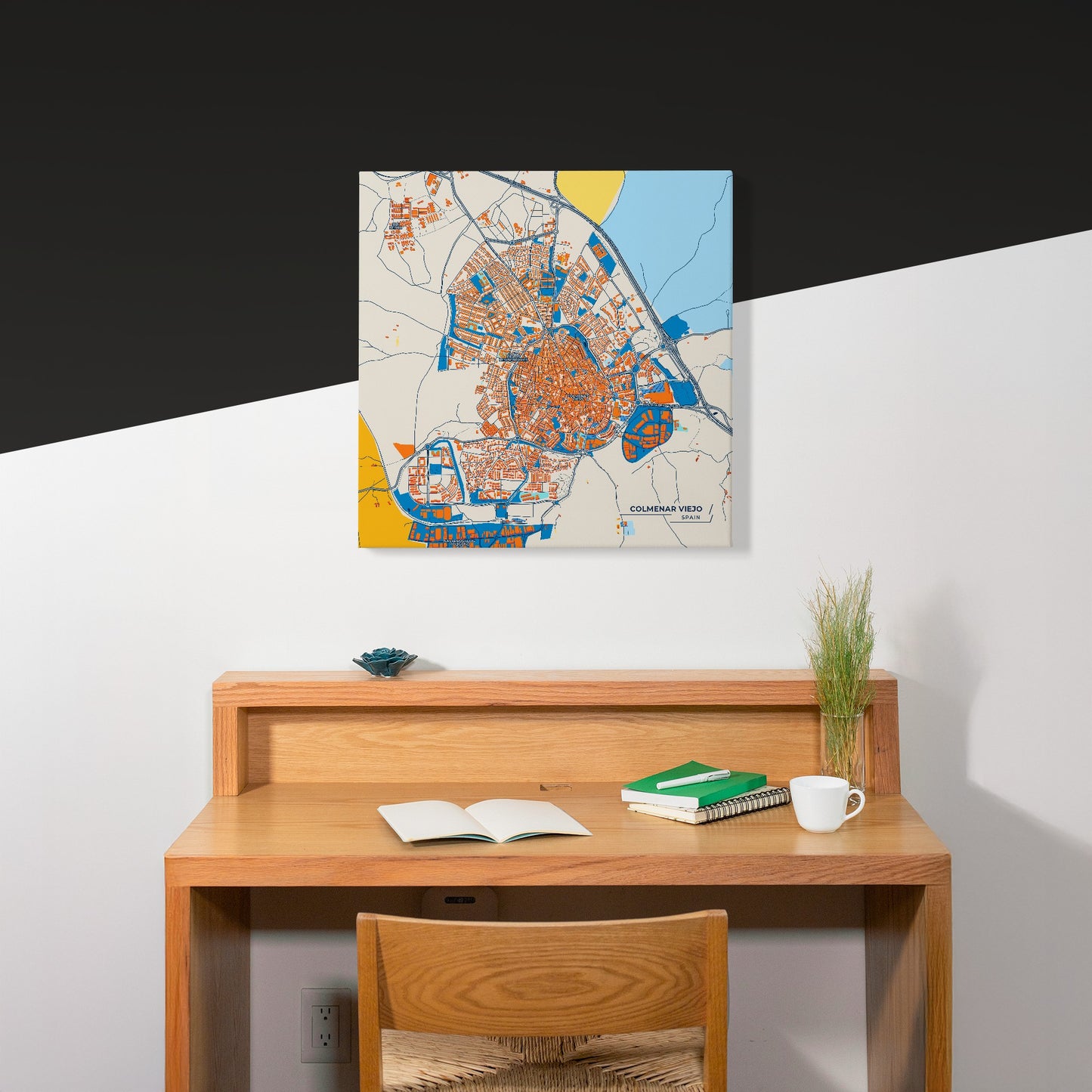 Colmenar Viejo Spain Colorful City Map Canvas Print Scene
