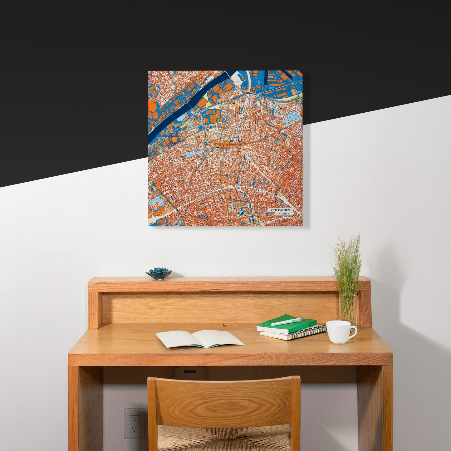Colombes France Colorful City Map Canvas Print Scene