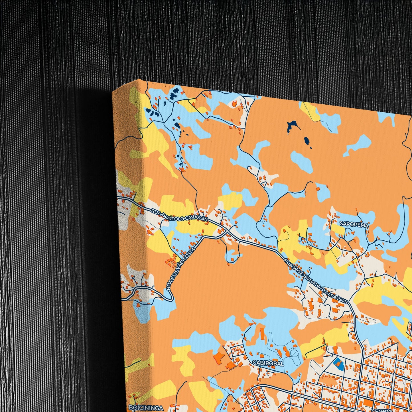 Colombo Brazil Colorful City Map Canvas Print Detail