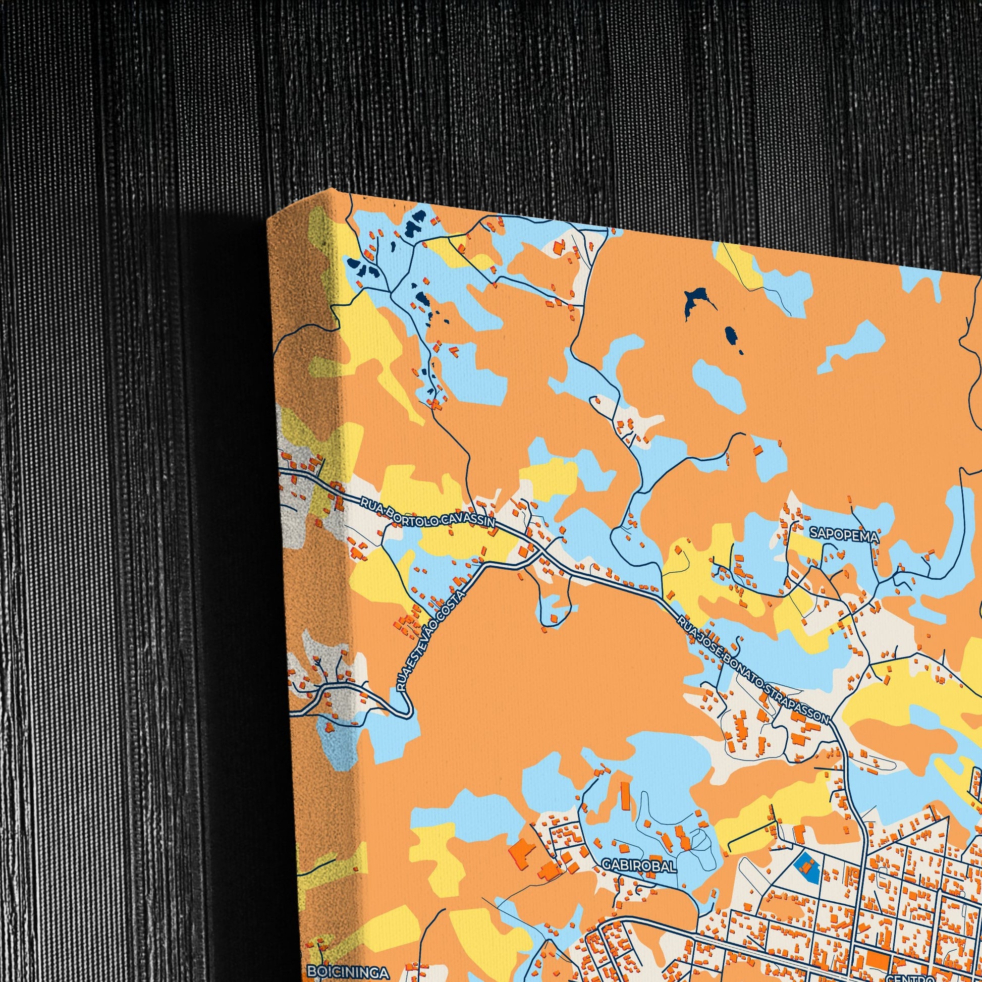Colombo Brazil Colorful City Map Canvas Print Detail