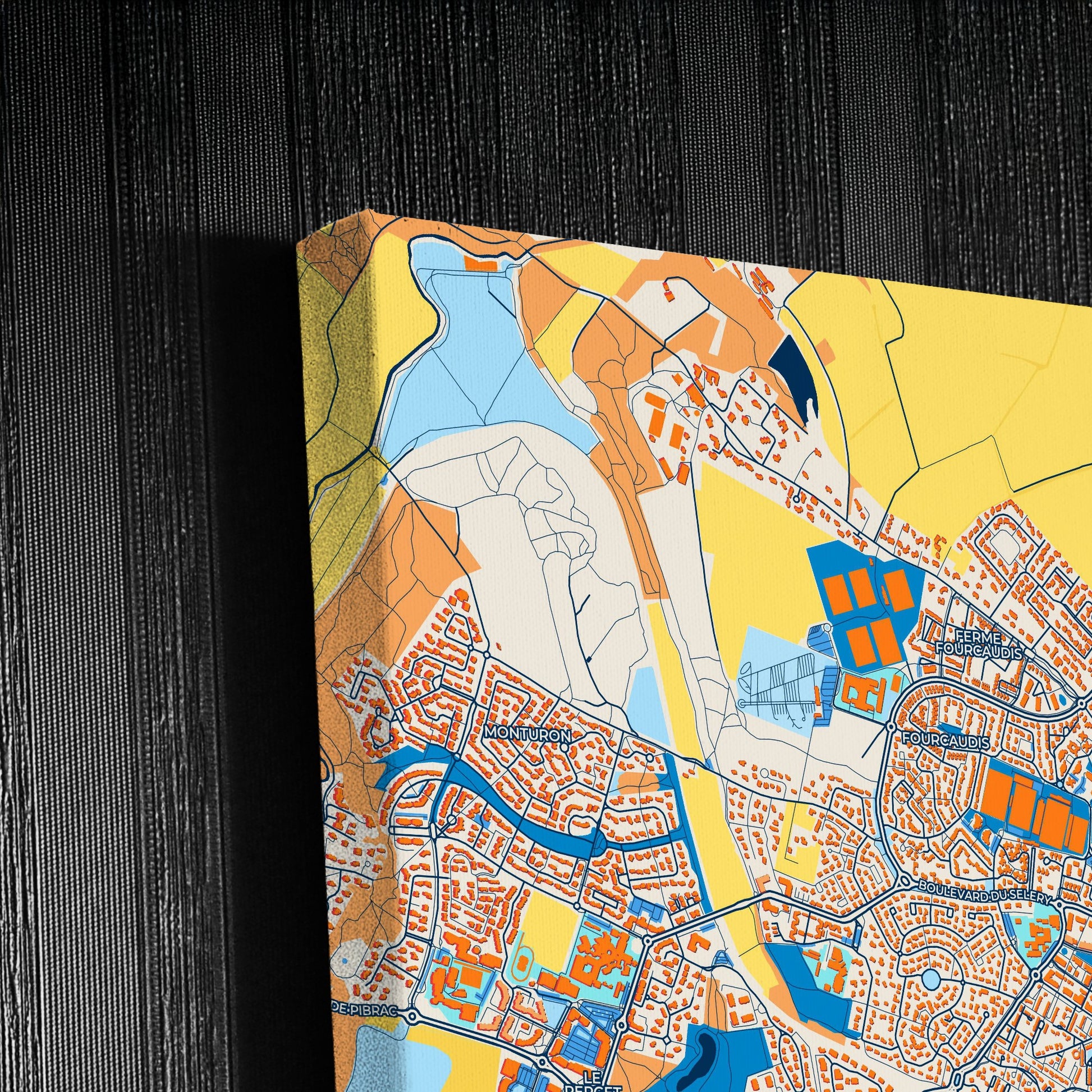 Colomiers France Colorful City Map Canvas Print Detail