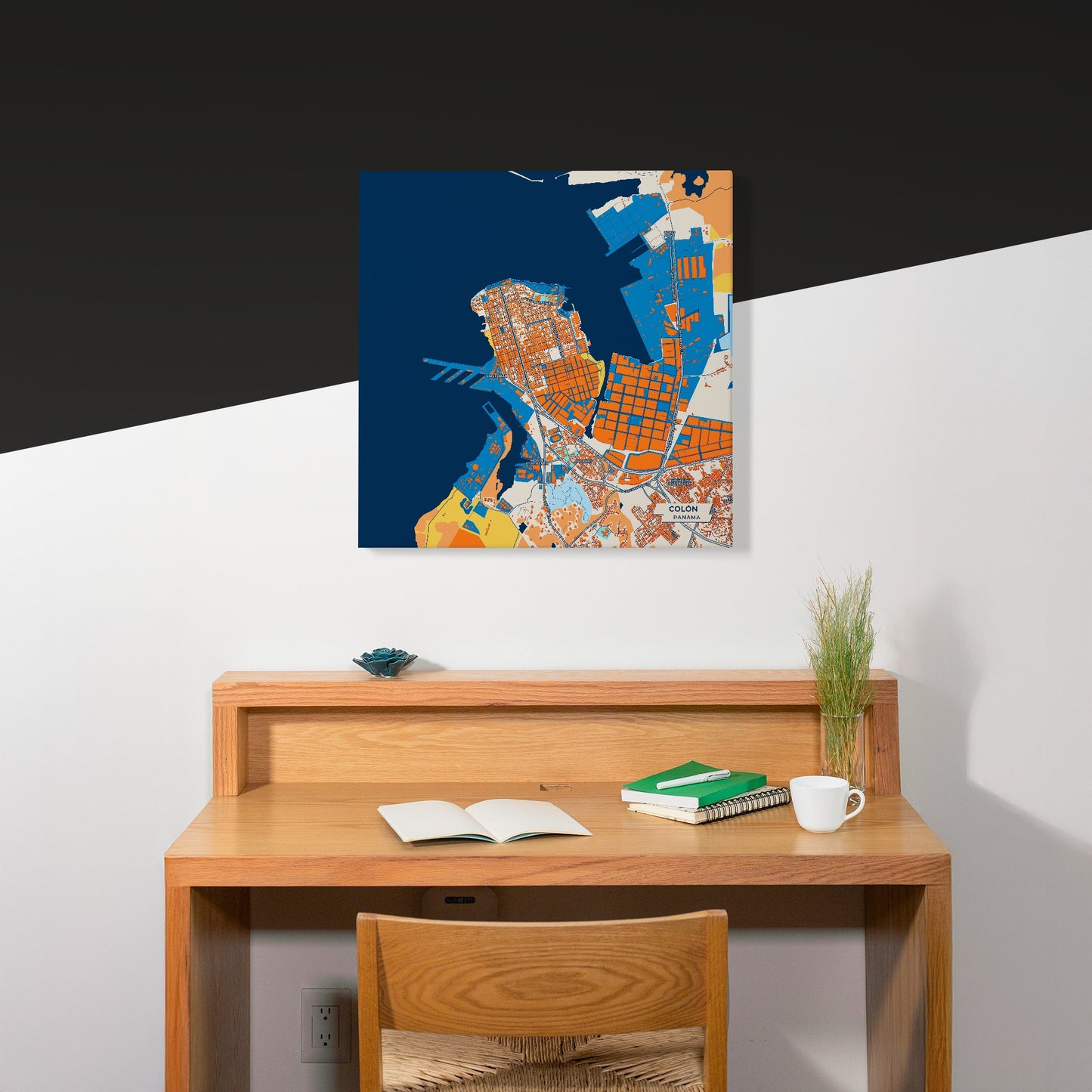 Colón Panama Colorful City Map Canvas Print Scene