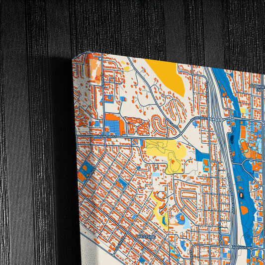 Colorado Springs Colorado Colorful City Map Canvas Print Detail