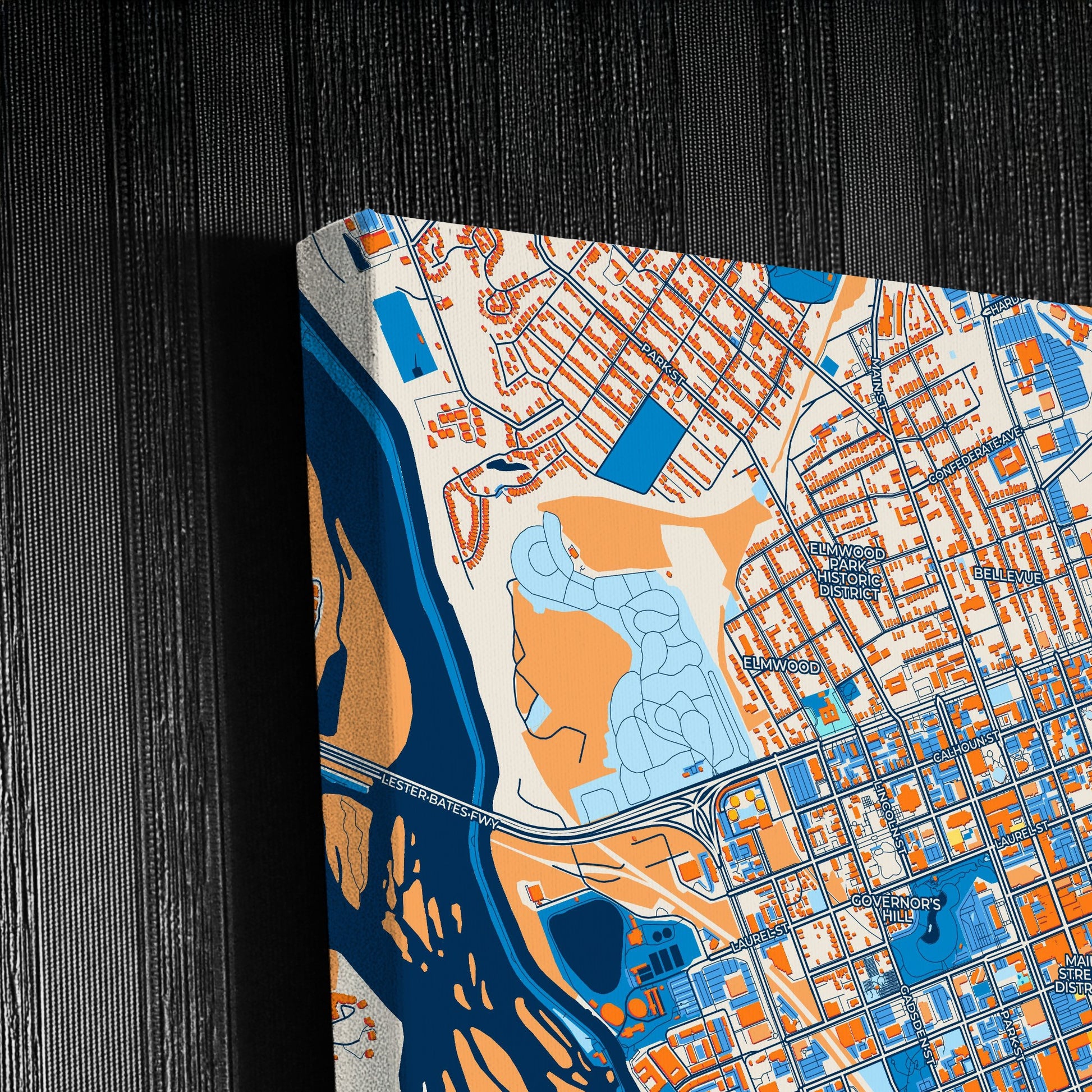 Columbia South Carolina Colorful City Map Canvas Print Detail
