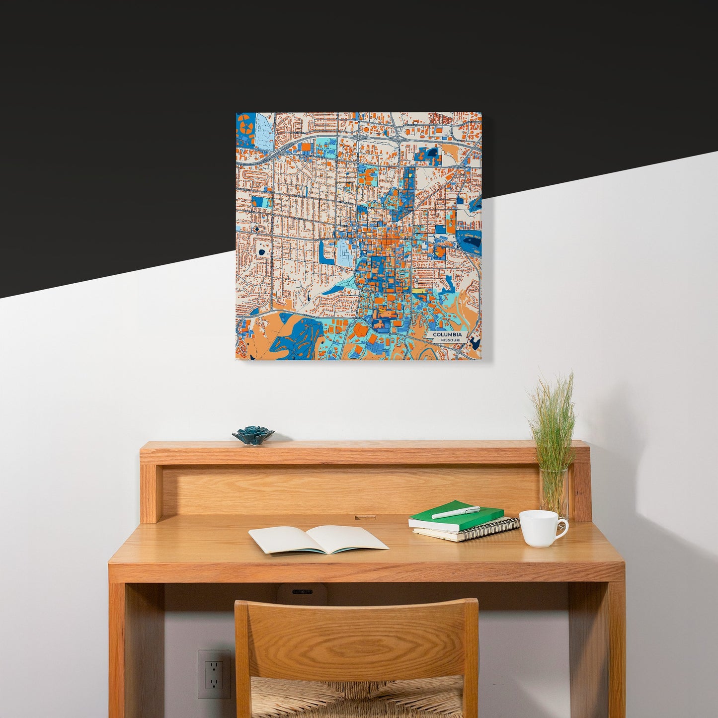Columbia Missouri Colorful City Map Canvas Print Scene